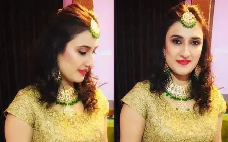 woman showing her makeup